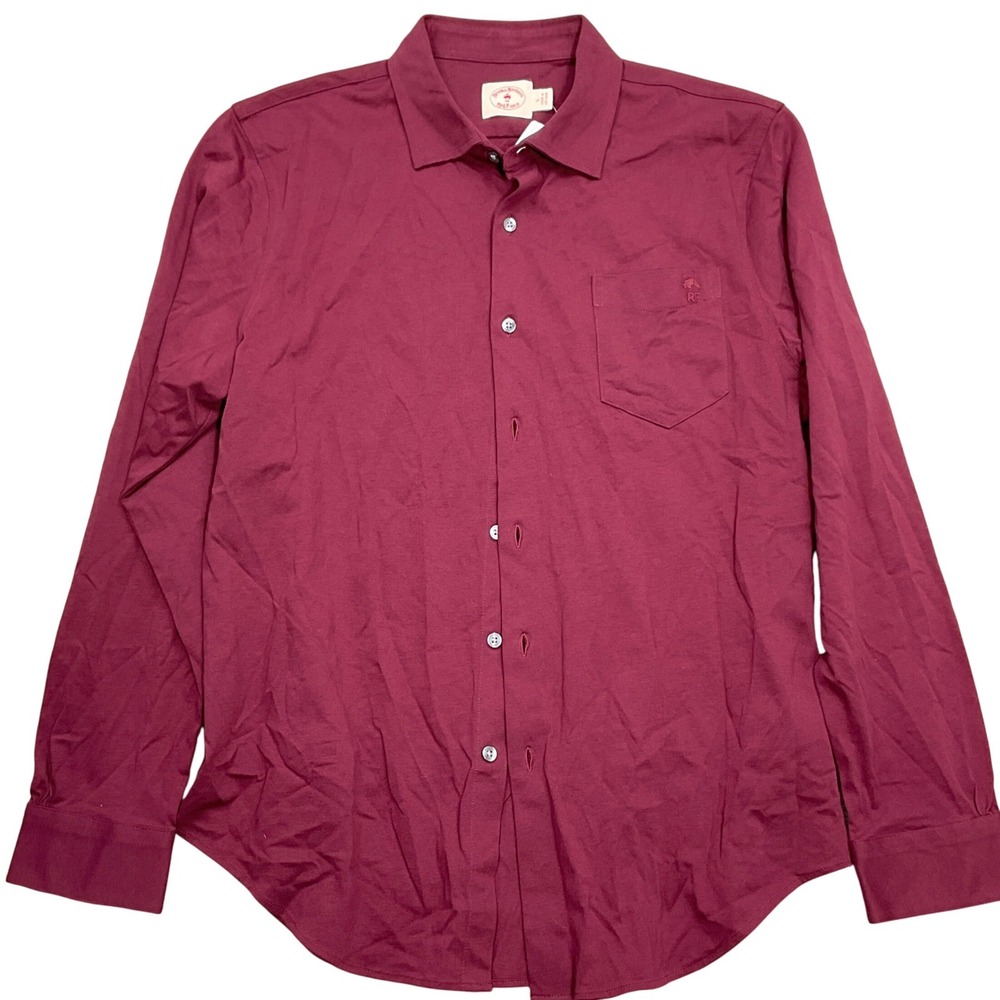 Brooks Brothers Red Fleece Shirt Men L Berry Pink Button Down Classic Preppy NWT
